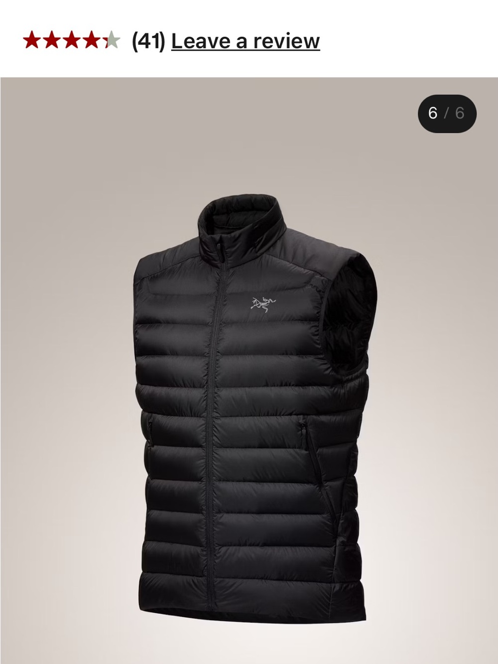 Arc'teryx Men's Lightweight Down Vest - Black